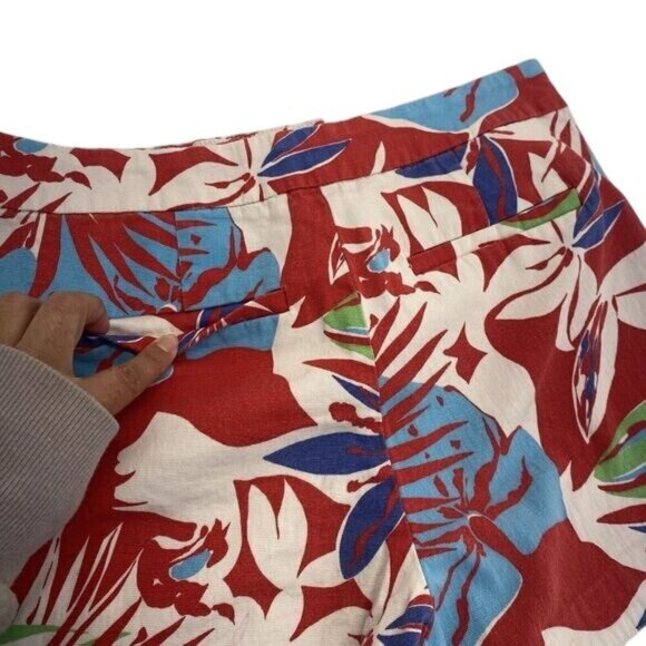 J Crew Shorts Women's Size 00 Multicolor Floral Pattern High-Rise Casual Chino - Picture 13 of 16